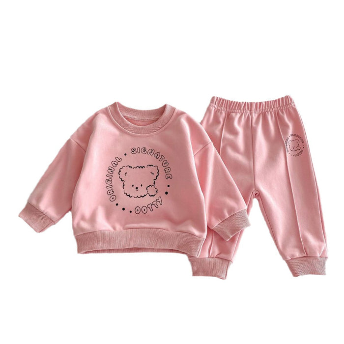 Wholesale Cute Bear Long-sleeved Trousers Children's Suit JDC-CTS-WeiNiS018