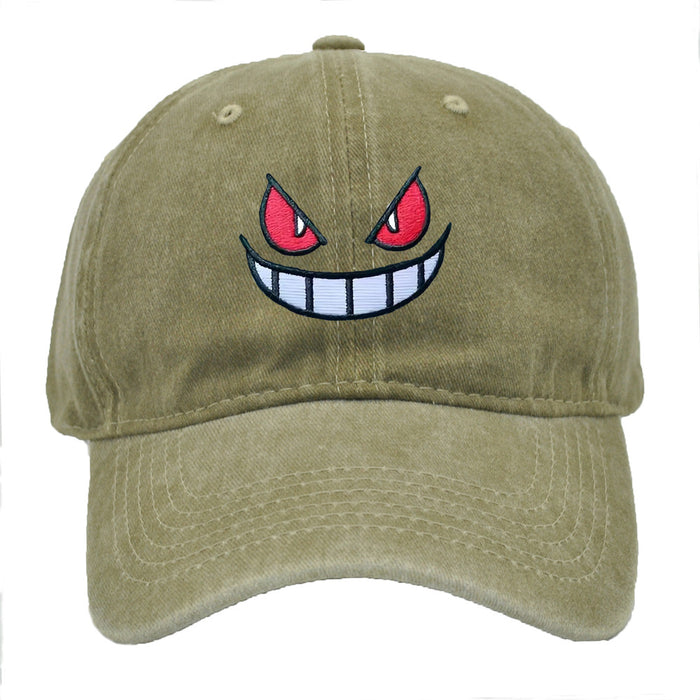 Wholesale Cartoon Big Mouth Red Eyes Embroidered Cotton Baseball Cap JDC-FH-PeiN011