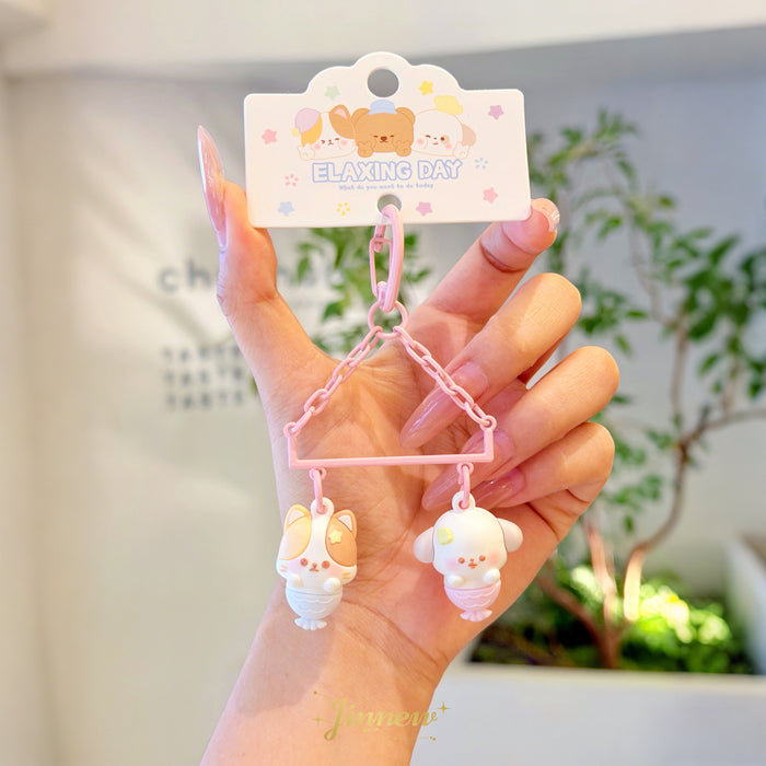 Wholesale Little Sugar Bean Little Cat Little Dog Series PVC Keychain