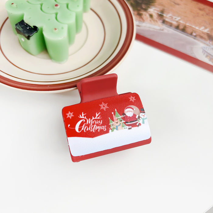 Wholesale Christmas plastic clip patch hair clip dopamine small fresh  atmosphere shark clip hair accessories