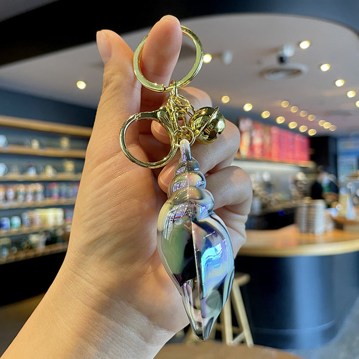 Wholesale Electroplated Colorful Conch Keychain Acrylic Conch Pendant