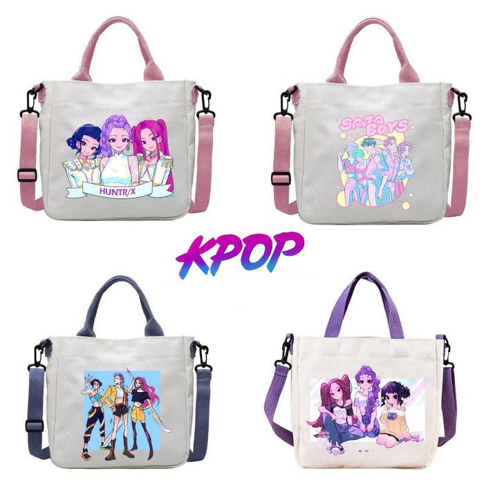Wholesale KPOP Cartoon Print Canvas Crossbody Shoulder Bags