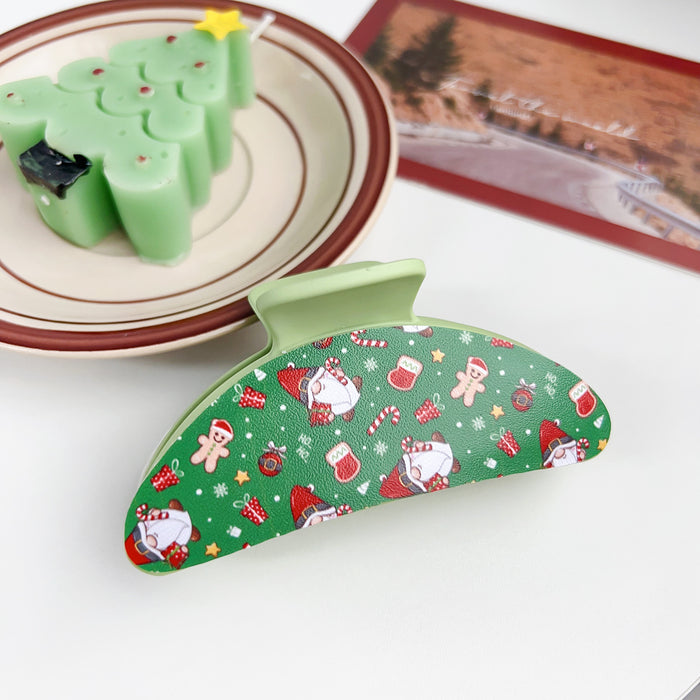 Wholesale Christmas plastic clip patch hair clip dopamine small fresh  atmosphere shark clip hair accessories