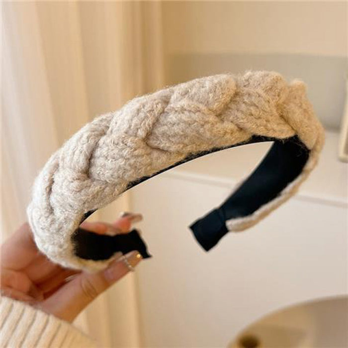 Wholesale Simple Wide Brim Plush Fabric Headband JDC-HD-Suim015