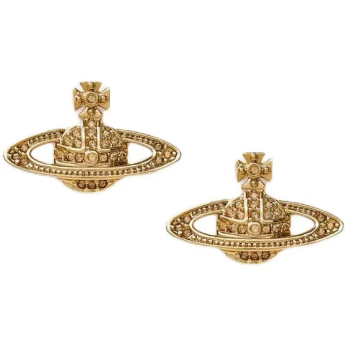 Wholesale Saturn Full Diamond Ear Stud Earrings Women's Fashion