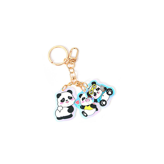 Wholesale Multiple Acrylic Keychain Animation Peripheral Gift DIY Key Pendant Creative Little Panda Hanging Ornaments