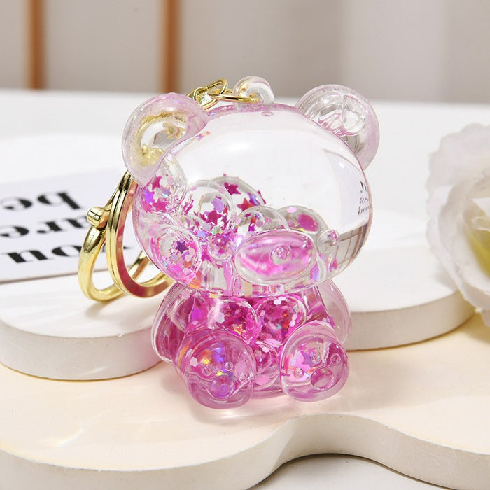 Wholesale Acrylic oil-filled pendant,  glow-in-the-dark iceberg cup keychain
