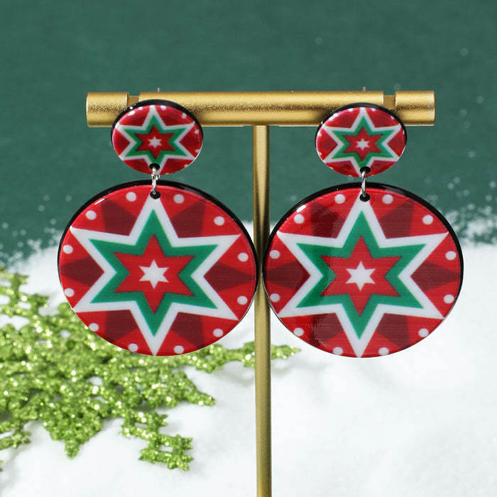 Wholesale Christmas Acrylic Cartoon Color Matching Earrings JDC-ES-JunJie013