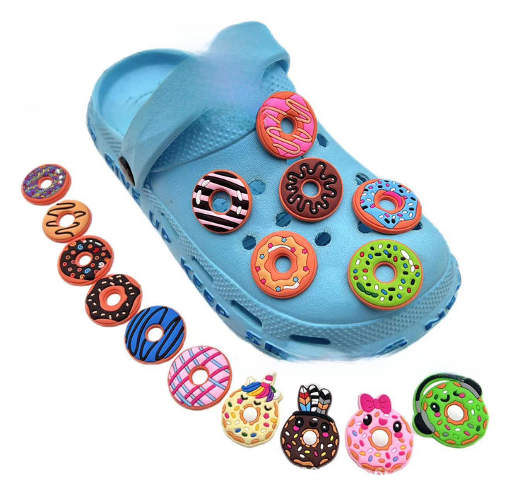 Wholesale Doughnut hole shoe flower shoe buckle PVC soft rubber shoe flower DIY accessory decoration buckle shoelace buckle in stock