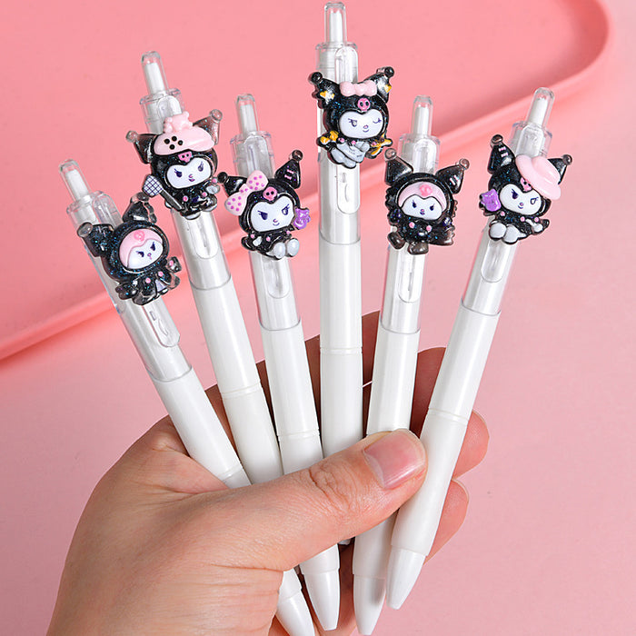 Wholesale 36pcs/ box Cute Cartoon Laser Press Pen  Gel Pen Black