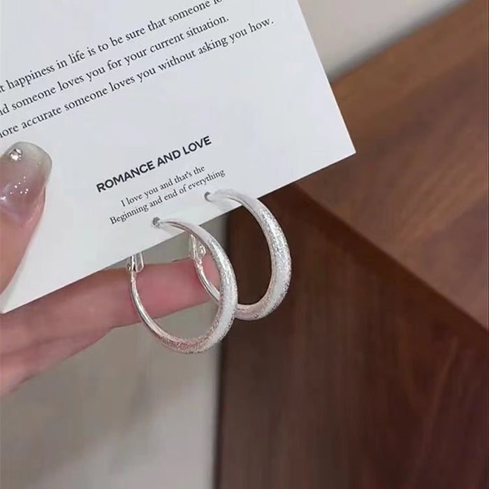 Wholesale Frosted Gymnback silver Ear Ring Ear Buckle Elegant Personality Earrings Earrings