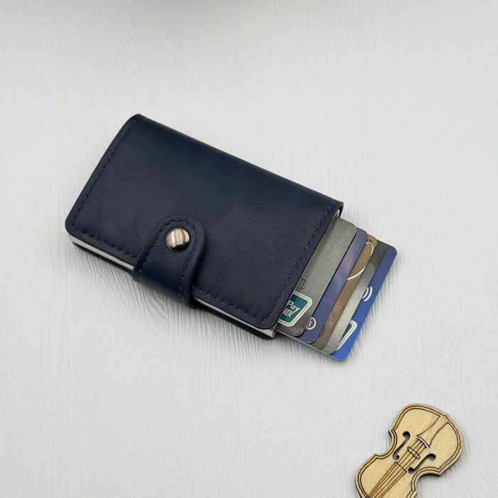 Wholesale RFID Blocking Card Wallet Solid Black PU Leather Everyday Use Gift Boutique Resale MOQ≥2