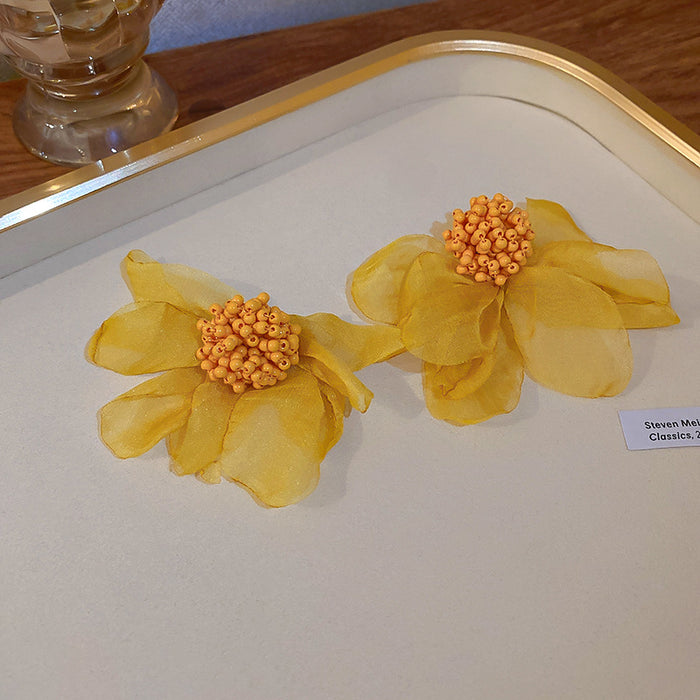 Wholesale Silver Needle Acrylic Lace Flower Earrings Elegant Earrings for Women