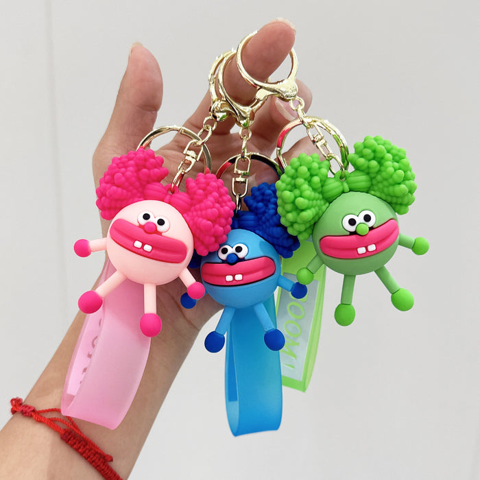 Wholesale Silicone Afro Keychain JDC-KC-YuKun003