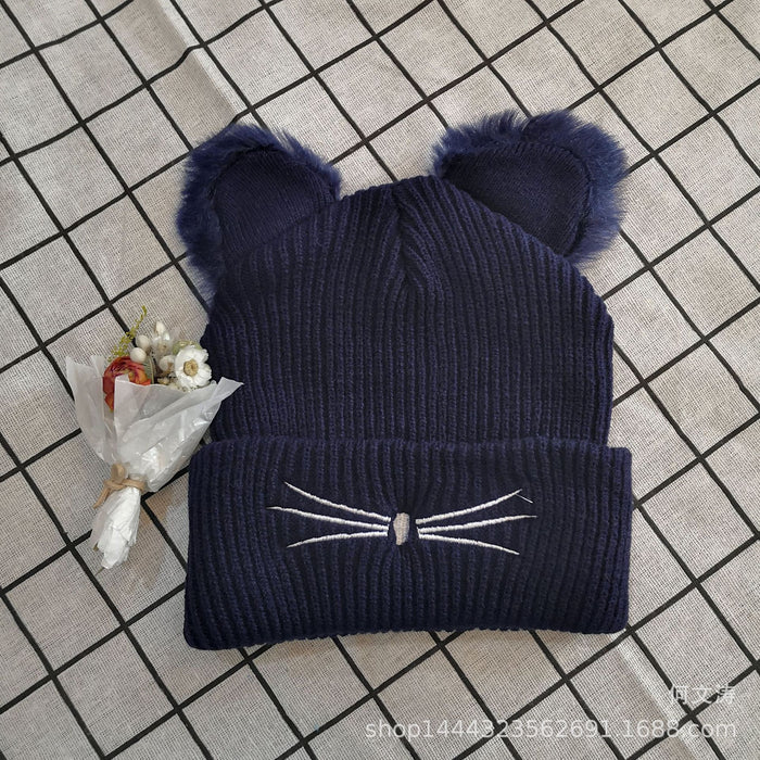 Wholesale Acrylic Cat Ears Autumn and Winter Wool Hat JDC-FH-HWT006