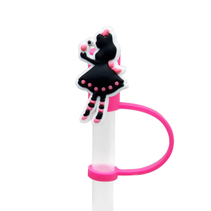 Wholesale 10pcs Silicone Cute Straw Cover JDC-SCR-KuaJ011