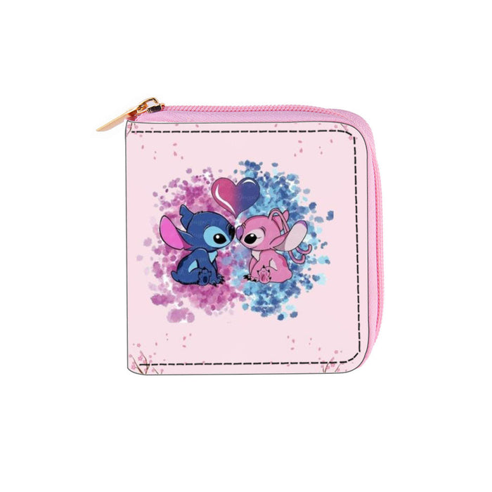 Wholesale Cartoon Stitch PU Short Zipper Small Wallet 0040 Stitch Wallet Clutch JDC-WT-DengX002