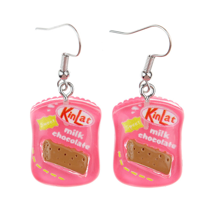 Wholesale Simulation Food Play Cookie Earrings JDC-NS-NiQing012