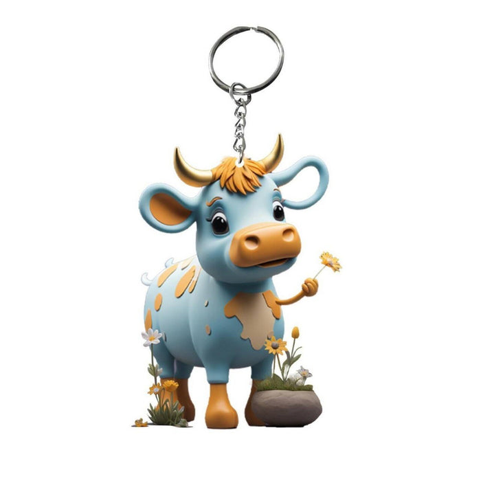 Wholesale Acrylic Cartoon Yak Keychain JDC-KC-HuiWen005