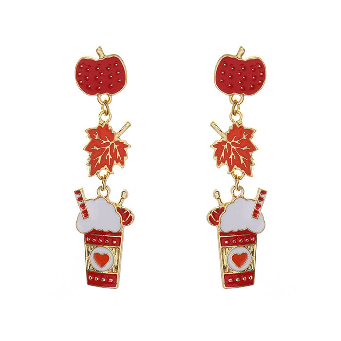 Wholesale Christmas  snowflake earrings,  candy cane bell elk earrings,  Christmas hat earrings