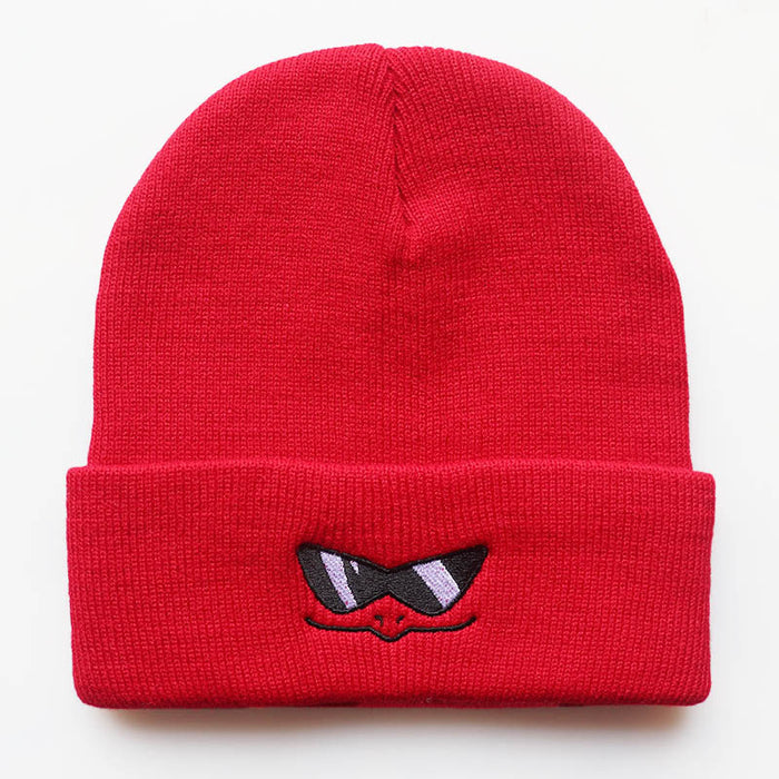 Wholesale Cartoon Cute Smiley Face Embroidery Acrylic Knitted Beanie JDC-FH-LvH015