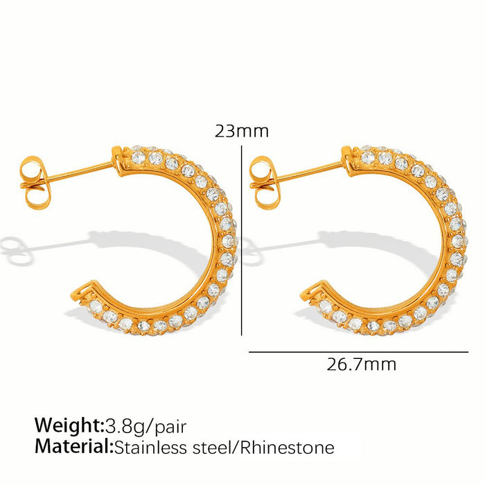 Wholesale diamond ring pendant titanium steel gold-plated Statemente Earrings