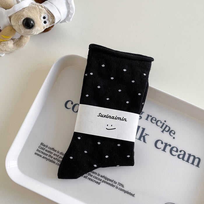 Wholesale Socks children retro rolled edge mid tube socks artistic socks
