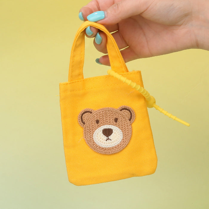 Wholesale Stylish Canvas Bear Coin Purse Handbag Keychain Pouch Cute Cartoon Design