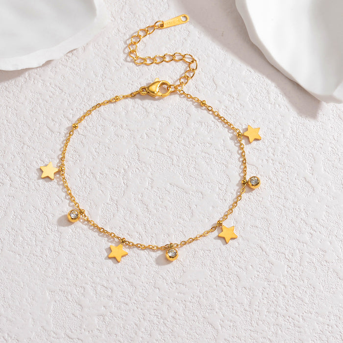 Wholesale 2pcs Star  Moon  Heart  Butterfly - Simple and High-End Titanium Steel Bracelet