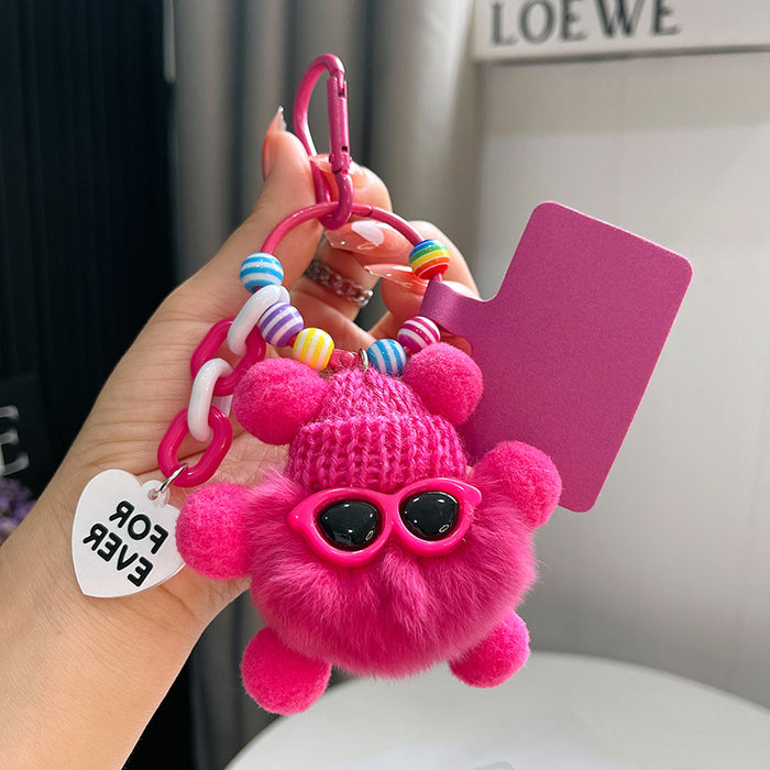 Wholesale Plush Strawberry Animal Car Keychain Bag Charm Trendy Decorative Accessory