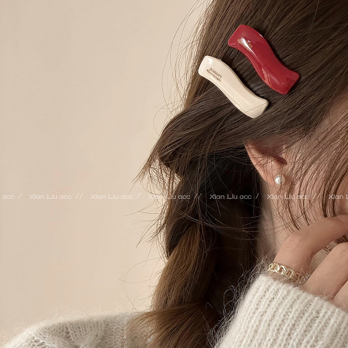 Wholesale New letter wave hair clip with side clip and duckbill clip for high-end temperament hair clip headwear