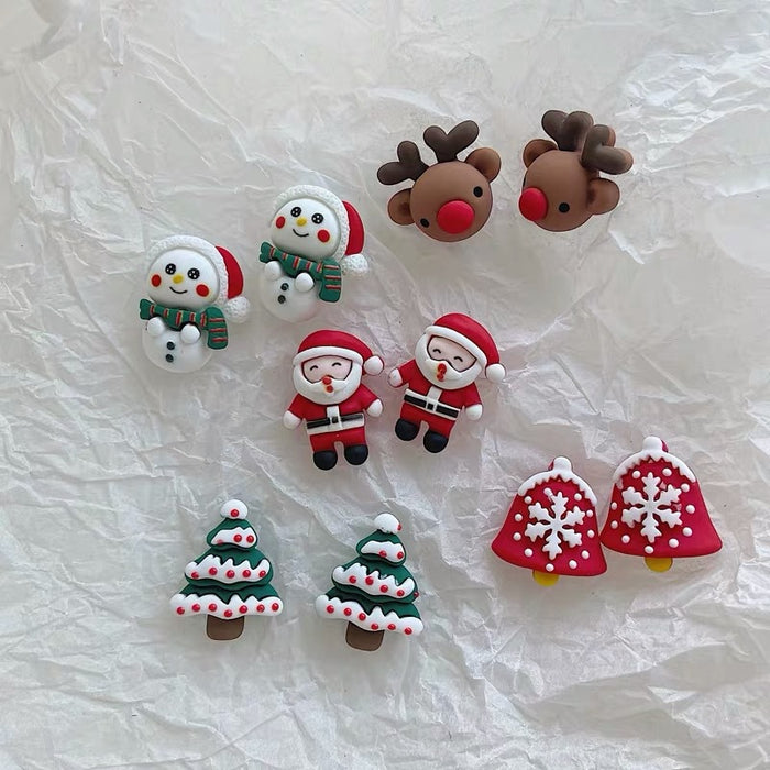 Wholesale Cartoon Cute Christmas Series Plastic Earrings JDC-ES-KaLu019