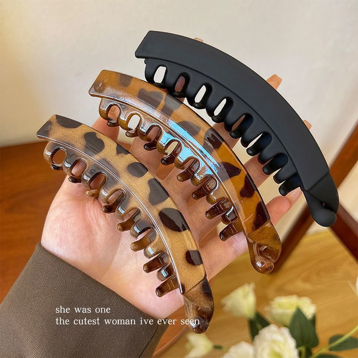 Wholesale Leopard Banana Hairpin Women's l Clip Elegant Back of Head Clip Headwear