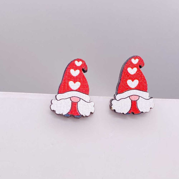 Wholesale Valentine' s Day wooden earrings pink envelope dwarf rose lovely earrings Valentine' s Day jewelry