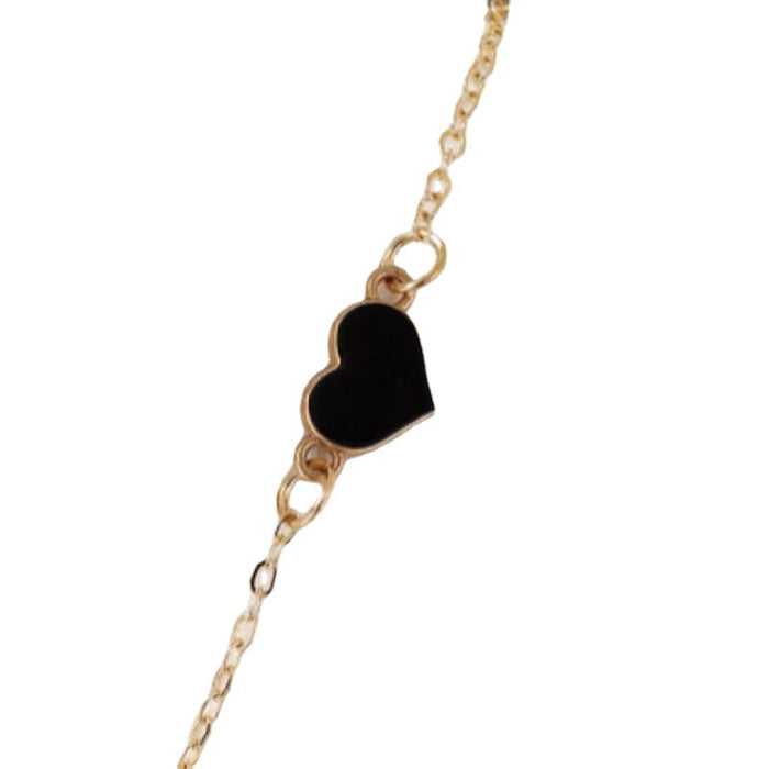 Wholesale Minimalist Alloy Heart-shaped Oil Dripping Bracelet with Heart-shaped Accessories JDC-BT-AH003