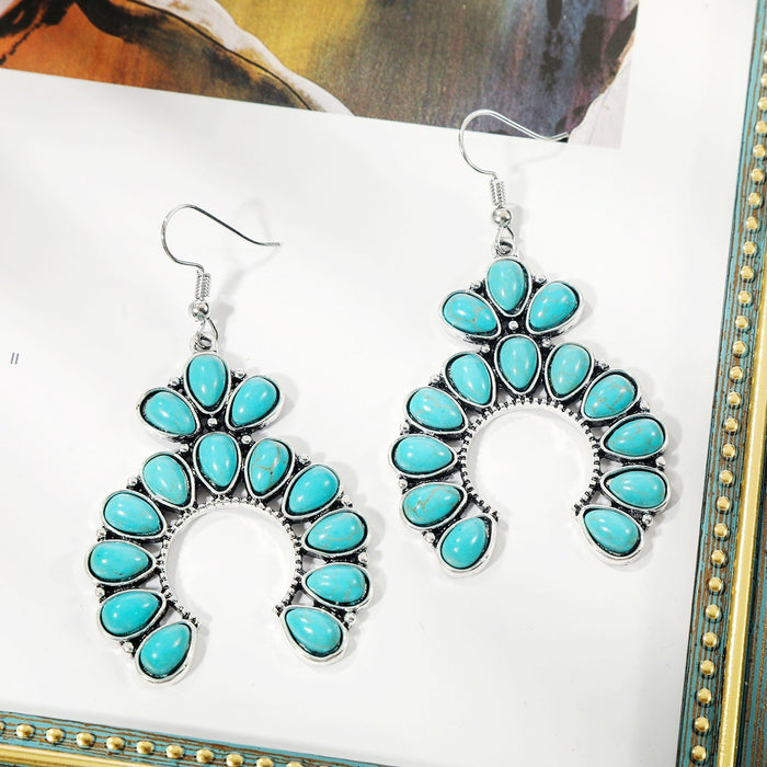 Wholesale Bohemian Retro Vintage Turquoise Earring Set