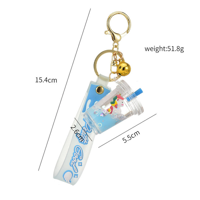 Wholesale Liquid Quicksand Unicorn Oil-Filled Keychain
