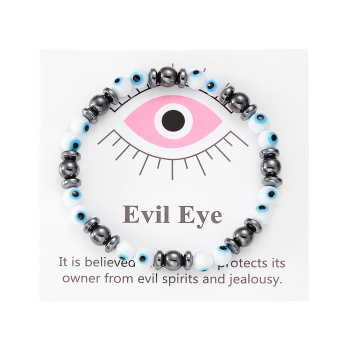 Wholesale angel black stone bracelet devil eyes woven eyes jewelry lovers