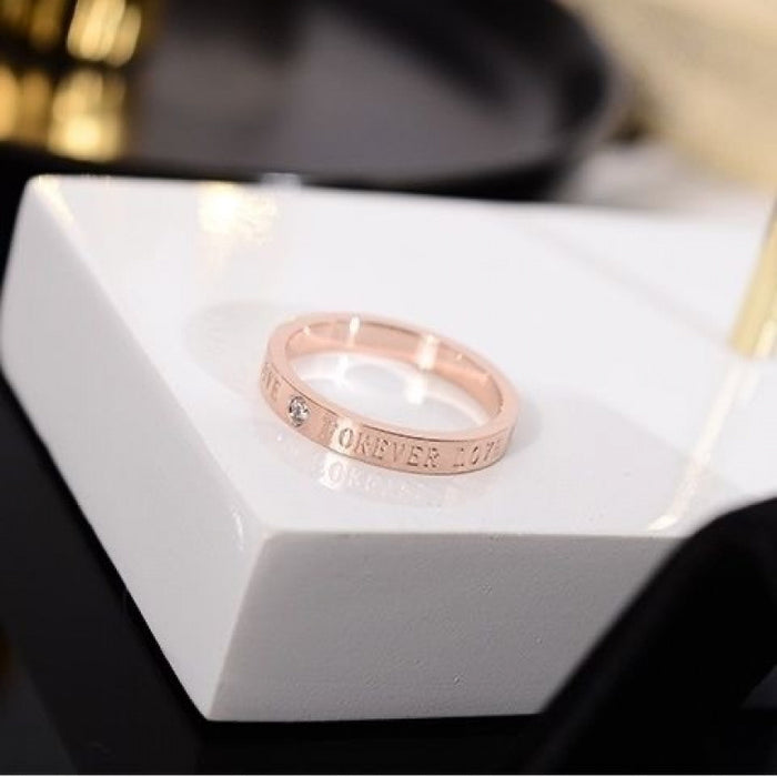 Wholesale English letter ring with diamond inlay