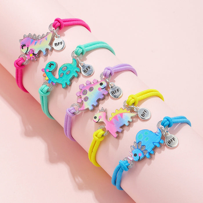 Wholesale jewelry cartoon small dinosaur dopamine bracelet handmade elastic rope