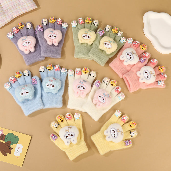 Wholesale Children Cute Cartoon Rabbit Knitted Gloves