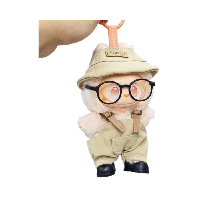 Wholesale Sitting Party Doll Clothes Cola  Vinyl Clothes Fisherman Hat Overalls Set
