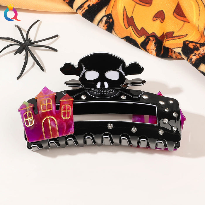 Wholesale Halloween Skull Ghost Shark Clip Acrylic Hairpin JDC-HC-Yiyue001