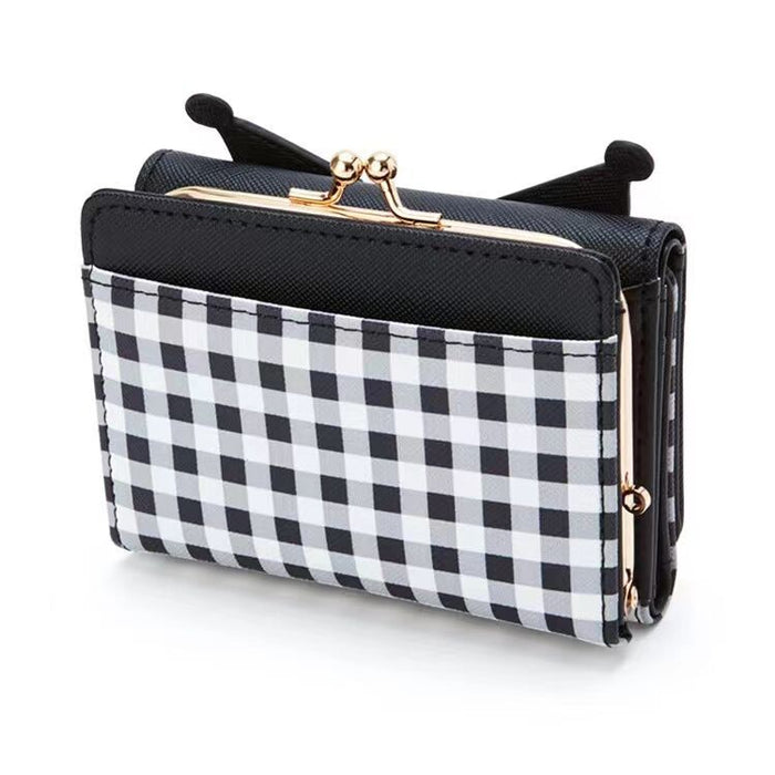 Wholesale Cartoon Cute Black and White Plaid Short Wallet JDC-WT-Hual002