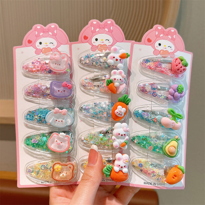 Wholesale Cartoon Children's Soft Glue Hair Clip Set JDC-HC-Jiangx004