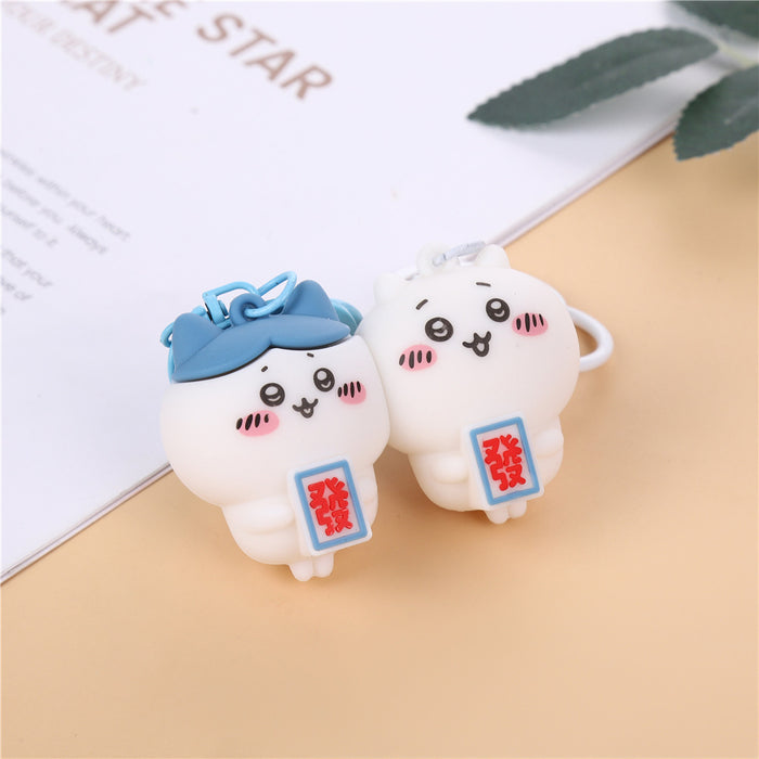 Wholesale Creative cartoon couple key chain shaking sound with small eight couples friends magnetic key chain bag