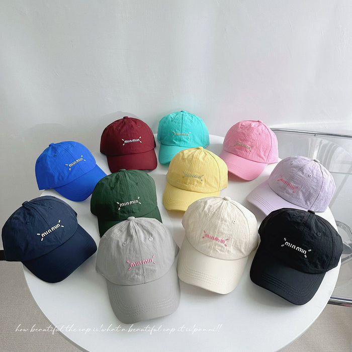 Wholesale Lightweight and breathable letter children's baseball cap, quick drying waterproof duckbill cap, girls' sun protection hat