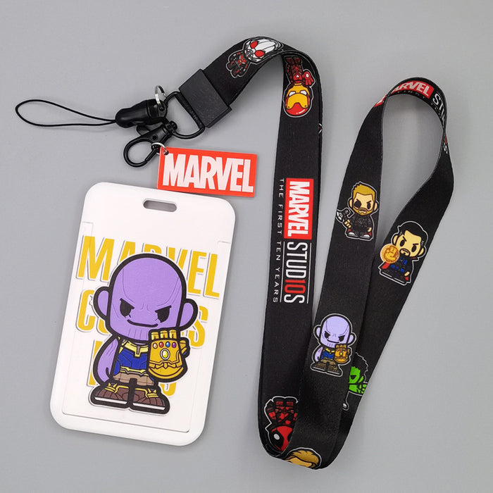 Wholesale Cartoon Superhero Bus Pass Holder With Neck Lanyard ABS Material Trendy Fashion Accessory
