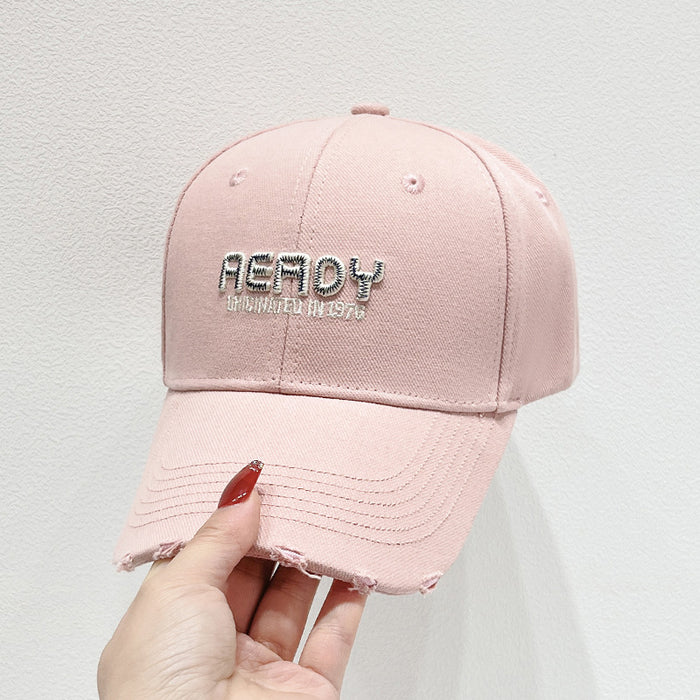 Wholesale Embroidered letters, perforated hardtop baseball cap, versatile street duckbill cap
