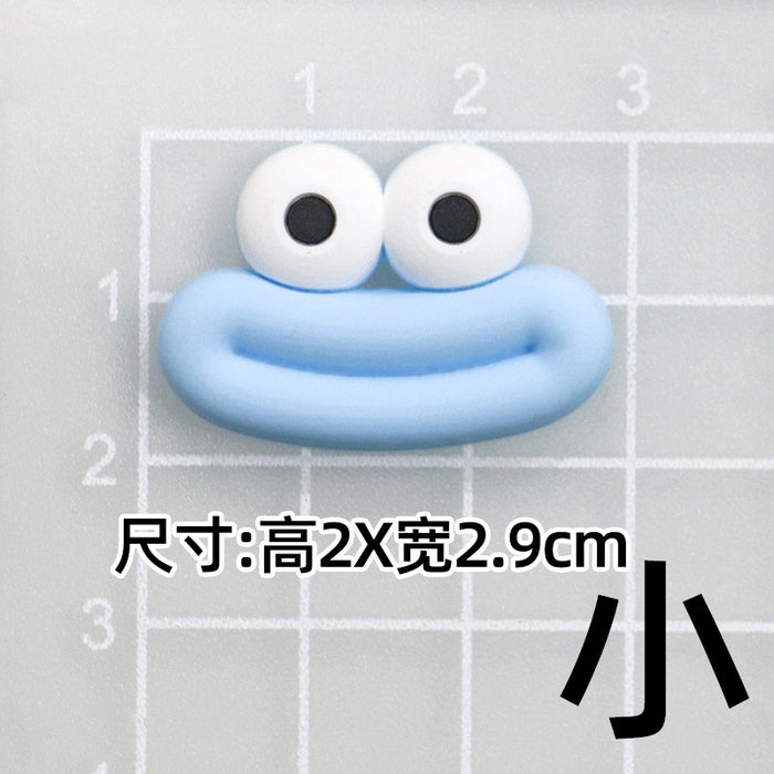 Wholesale 5pcs Big Small size cartoon sausage mouth eyes charger protective cover plush toy hairpin phone case accessories